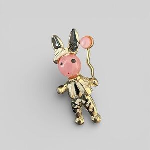 Vintage Sailor Jelly Belly and Enamel Rabbit w/ Pink Balloon